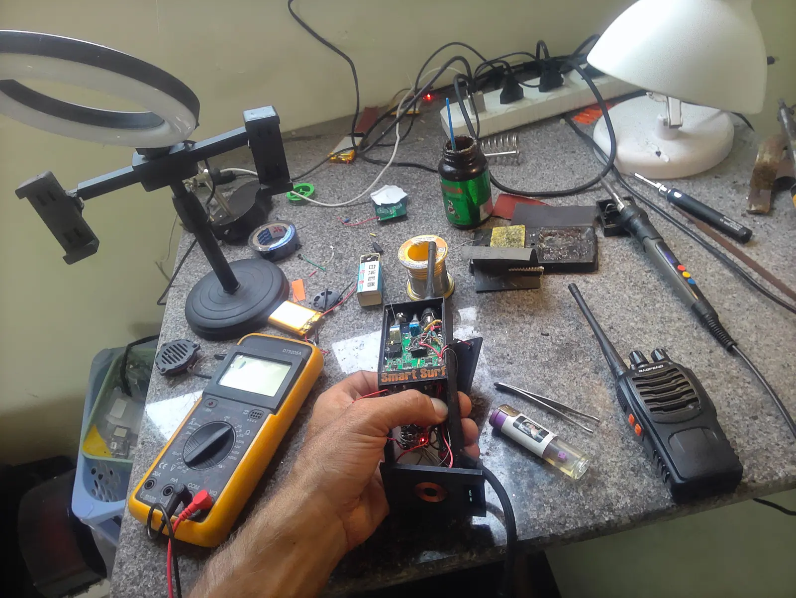 Prototyping SmartSurf intercom in the workshop