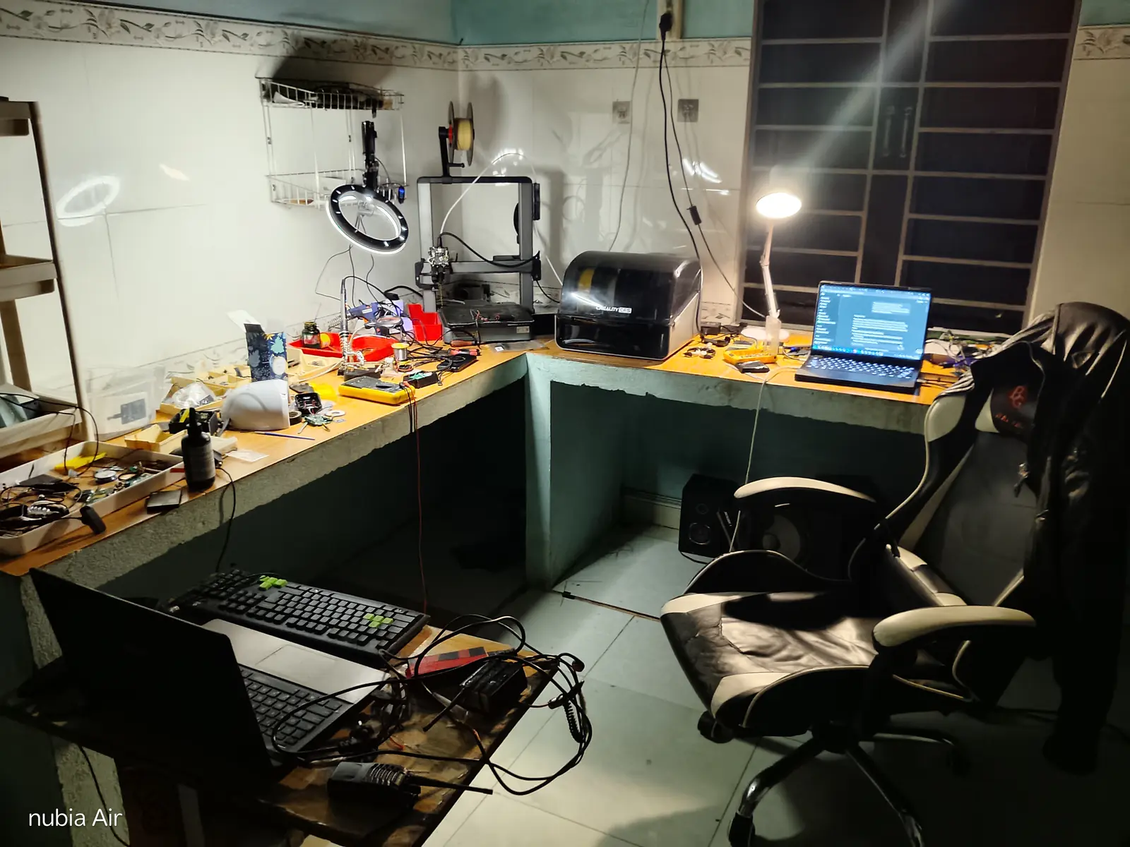 Workshop photo with prototyping bench